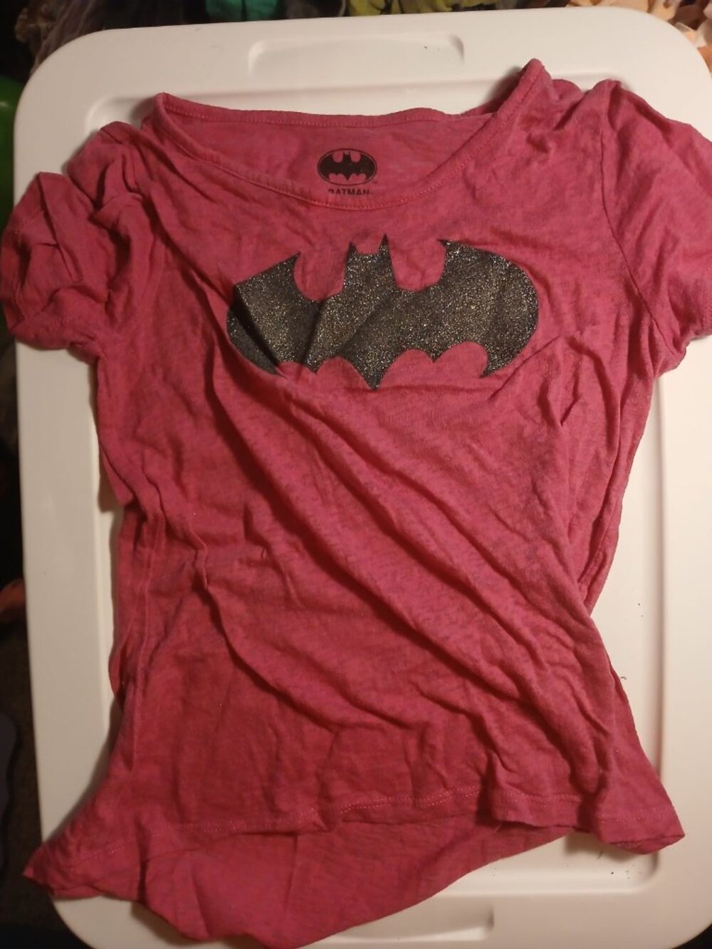 Batman Girls L Pink Batman T Shirt